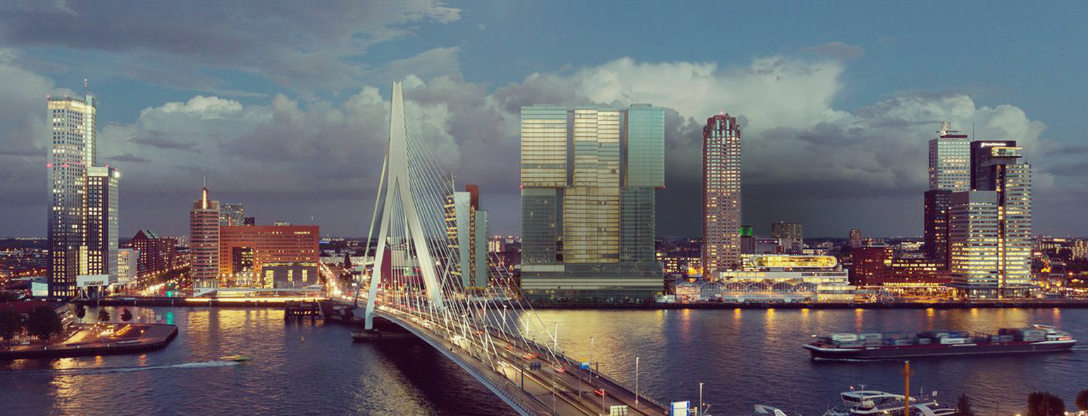 skyview of harbour in Rotterdam